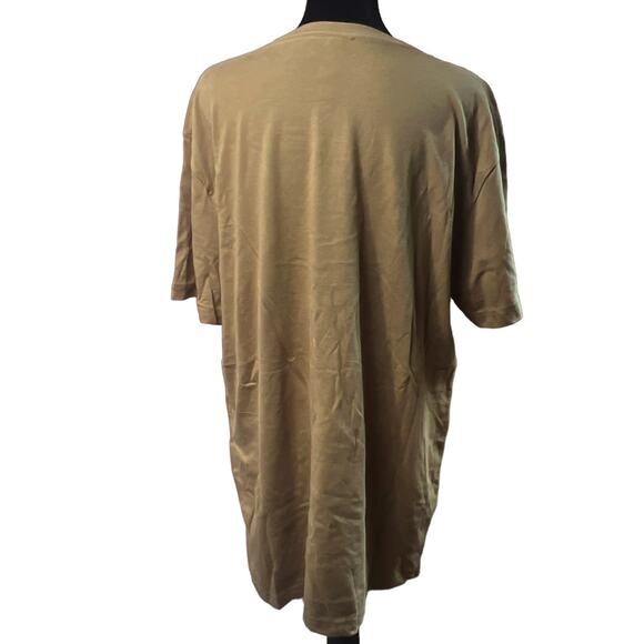 LAT Men's Short Sleeve Crew Neck Tee Shirt Top Large Coyote Brown 100% Cotton 1 - Picture 3 of 9